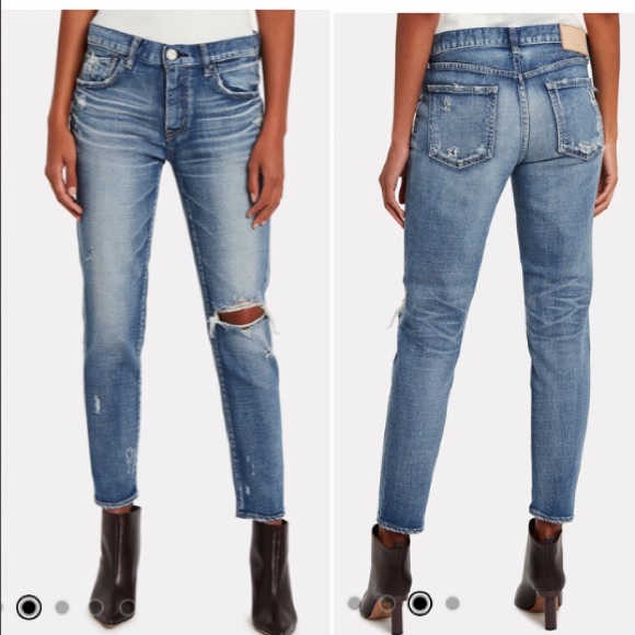 Moussy Vintage Helendale Distressed Skinny Jeans in Light Blue, Size 28. - Picture 2 of 16